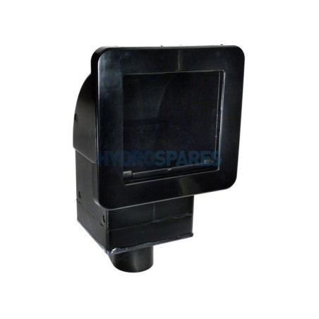 Square Spa Skimmer - Front access - Flow Control With Trim Plate - Black 1.5"S x 2" SP - Black