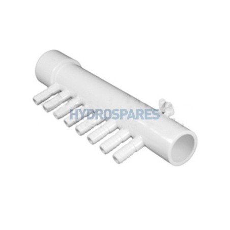 Manifold - 1.0" - 8 Barb 3/8" Rib Barb - Socket x Spig