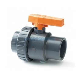 Ball Valve (IMP) Single Union - 2.0" Soc x Soc Grey PVC