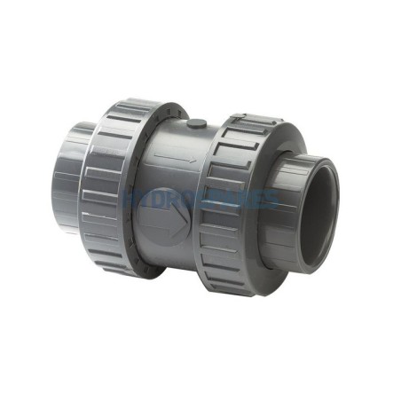 Non Return Valve - Double Union PVC  50mm (F) Grey